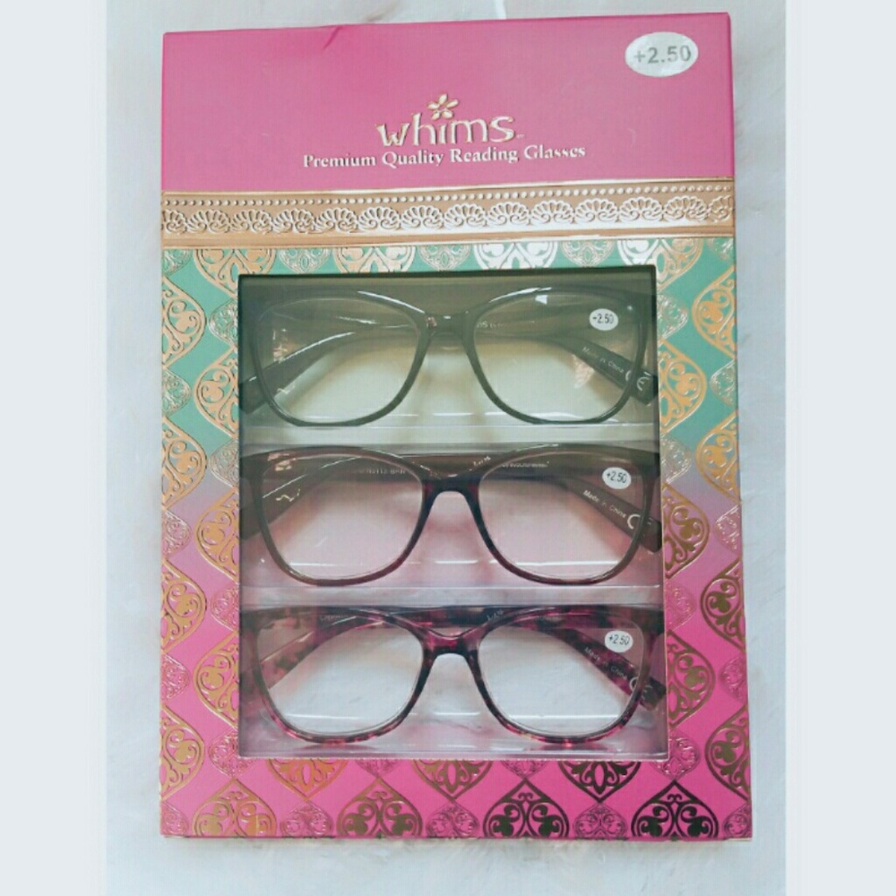 Whims Eye Glasses - Readers 2.50 3 Pairs